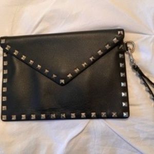 Valentino Rockstud Leather Envelope Pouch